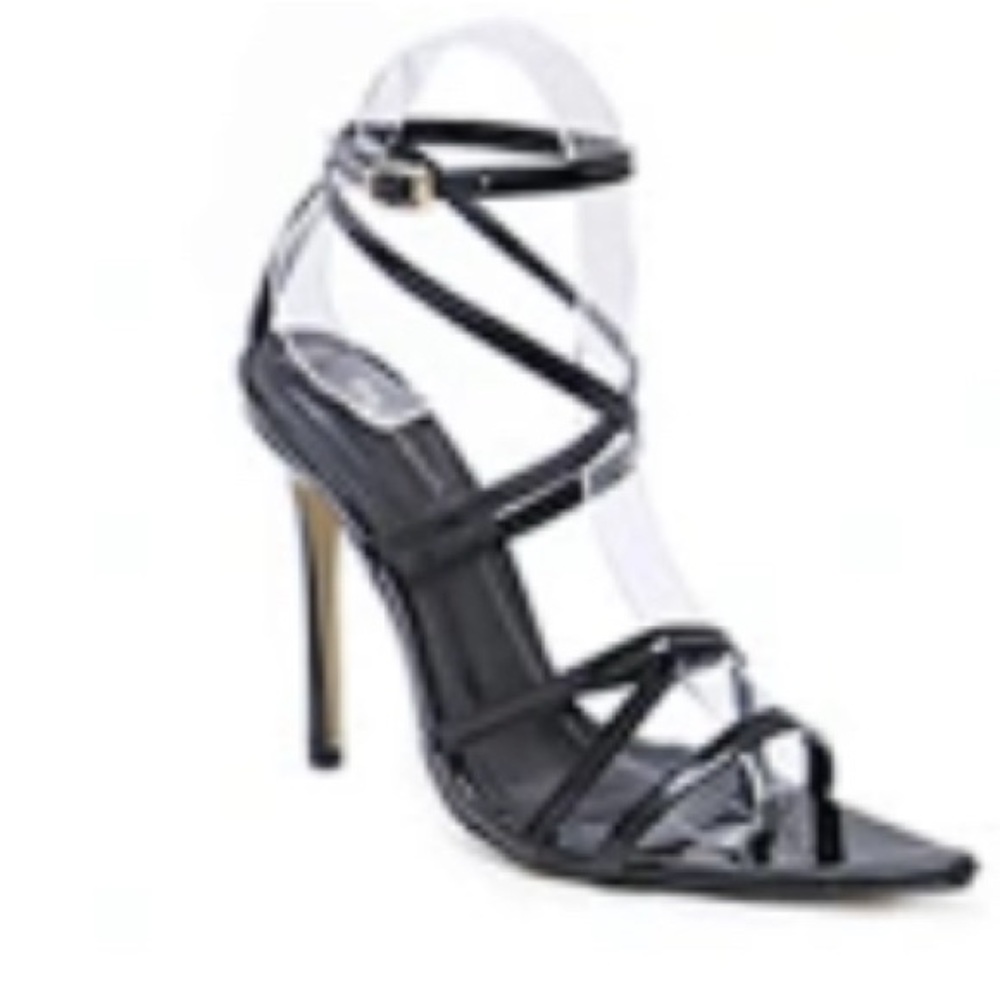 Elle Pointed Open Toe Ankle Strap Stilettos